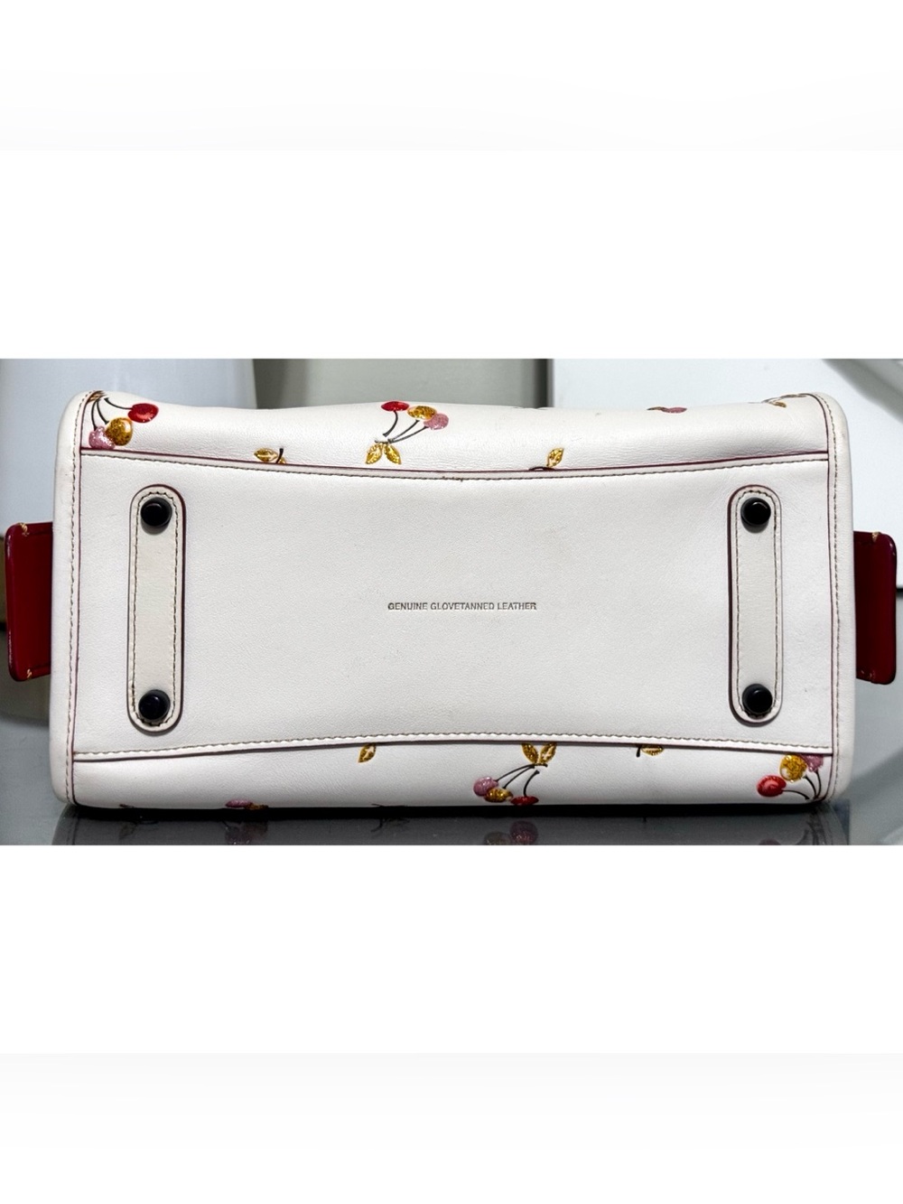 COACH ROGUE 25 CHERRY PRINT SHOULDER BAG IN BP/CHALK - Picture 9 of 10